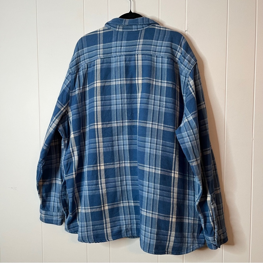L.L. Bean Blue and White Plaid Button-Up Shirt Jacket Size XXXL - Picture 2 of 9